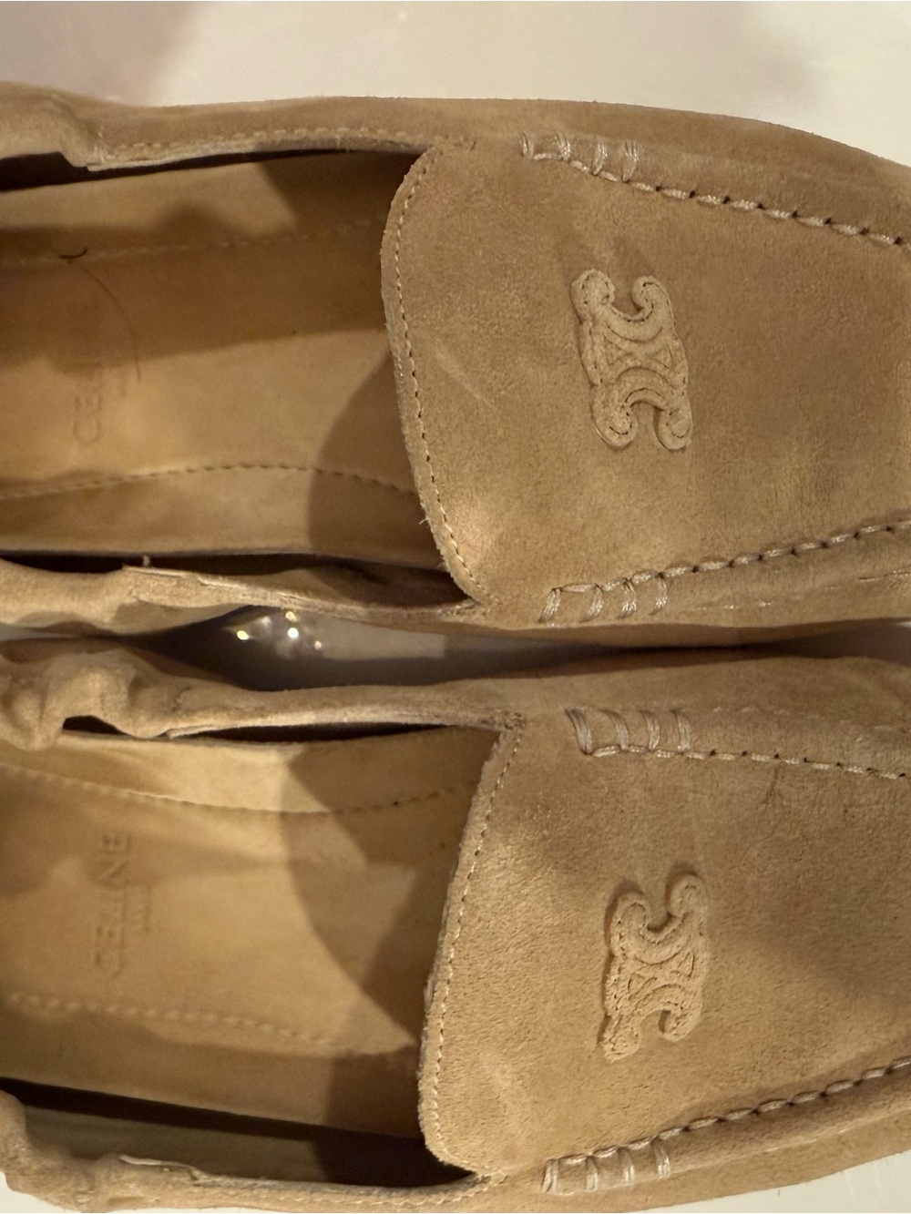 Celine Suede Loafers in Taupe